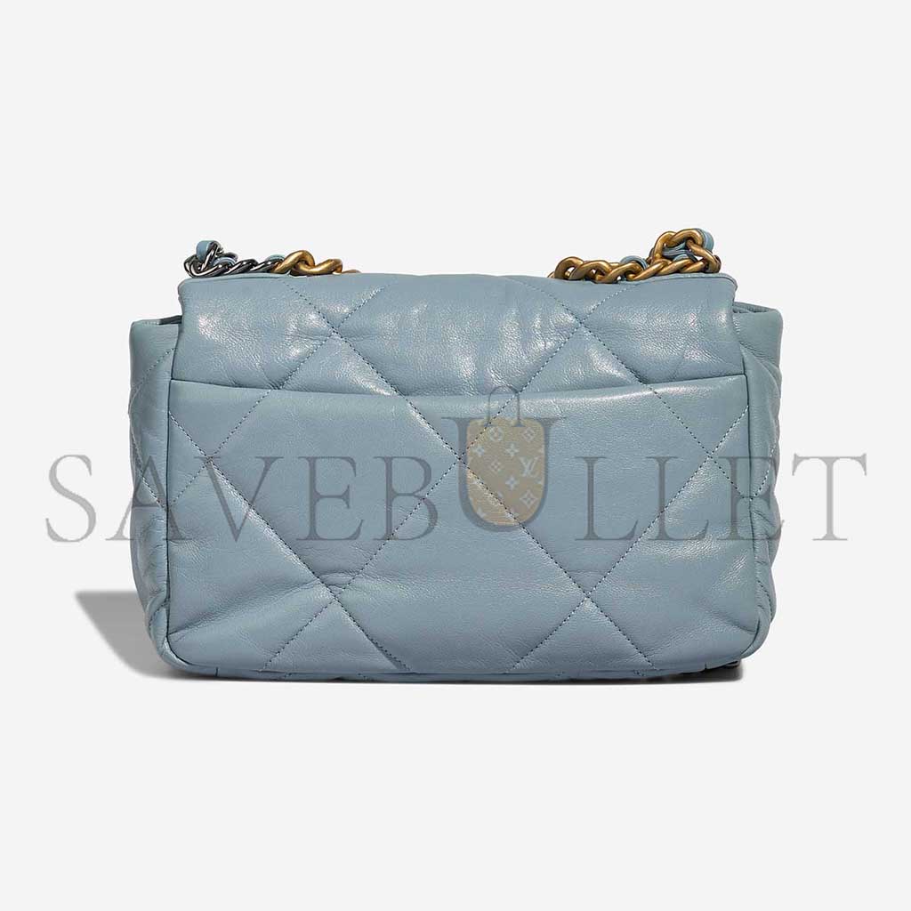 Ch*el 19 flap bag lamb light blue as1160 (26*16*9cm)